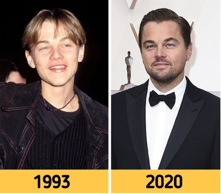 Leonardo DiCaprio de joven y en la actualidad